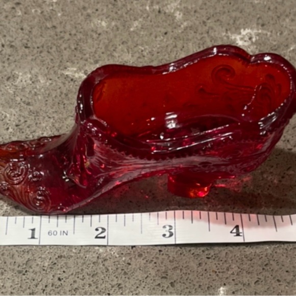Fenton Ruby Red Glass Slipper - Picture 6 of 8
